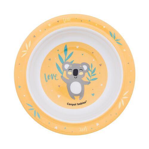 Nádobí Canpol babies Exotic Animals Melamine Bowl With Suction Ring Yellow 270 ml