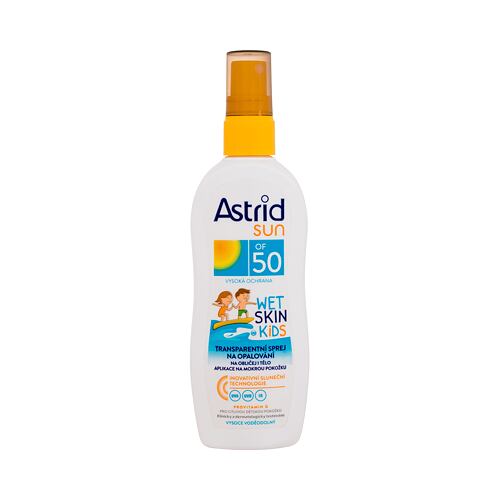 Opalovací přípravek na tělo Astrid Sun Kids Wet Skin Transparent Spray SPF50 150 ml