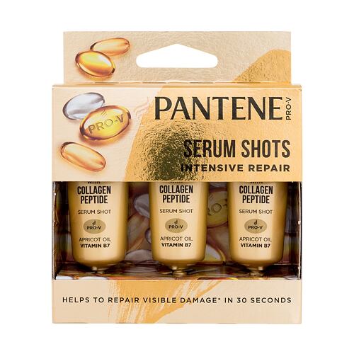 Sérum na vlasy Pantene Intensive Repair (Repair & Protect) Rescue Shots 3x15 ml poškozená krabička