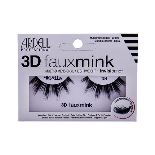 Umělé řasy Ardell 3D Faux Mink 134 1 ks Black poškozená krabička