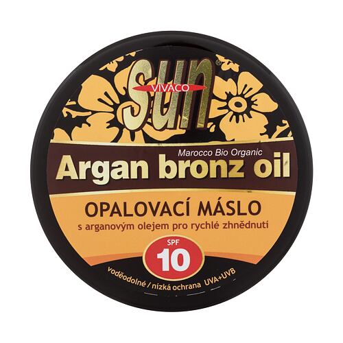 Opalovací přípravek na tělo Vivaco Sun Argan Bronz Oil Tanning Butter SPF10 200 ml poškozený obal