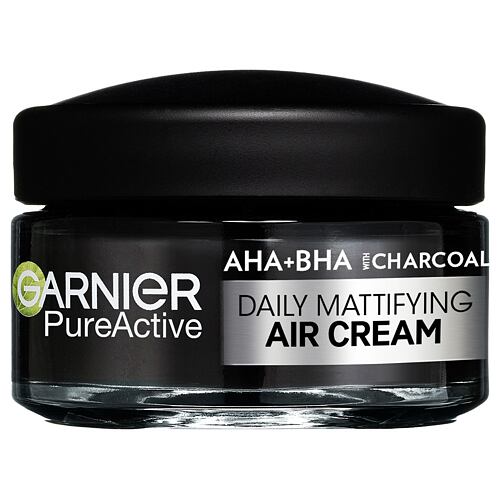 Denní pleťový krém Garnier Pure Active AHA + BHA Charcoal Daily Mattifying Air Cream 50 ml