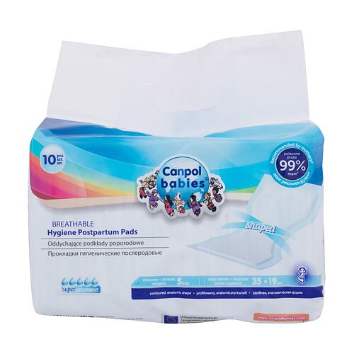 Porodnické vložky Canpol babies Air Comfort Superabsorbent Postpartum Hygiene Pads 10 ks poškozený obal