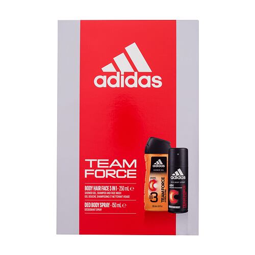 Sprchový gel Adidas Team Force 3in1 250 ml poškozená krabička Kazeta