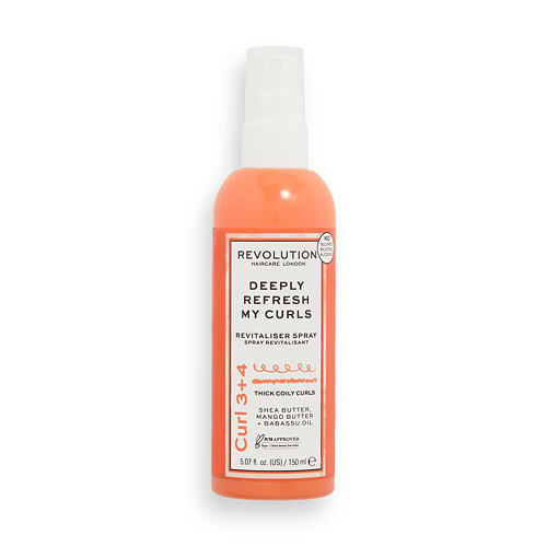 Bezoplachová péče Revolution Haircare London Curl 3+4 Deeply Refresh My Curls Revitaliser Spray 150 ml
