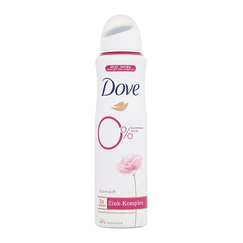Deodorant Dove 0% ALU Rose 48h 150 ml poškozený flakon