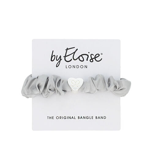 Gumička na vlasy By Eloise London Silk Scrunchie Silver Heart Moonlight 1 ks