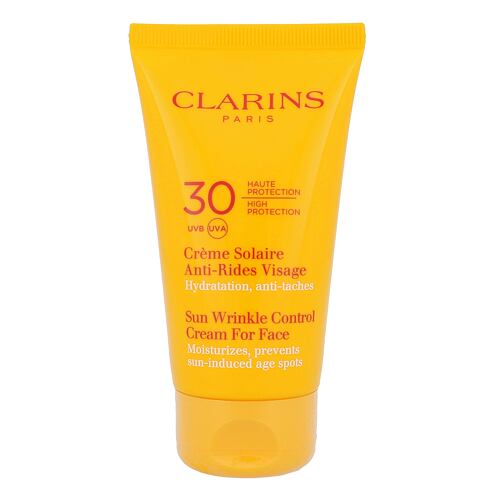 Opalovací přípravek na obličej Clarins Sun Wrinkle Control SPF30 75 ml poškozená krabička