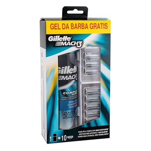 Gel na holení Gillette Mach3 Complete Defense Extra Comfort 200 ml poškozená krabička Kazeta