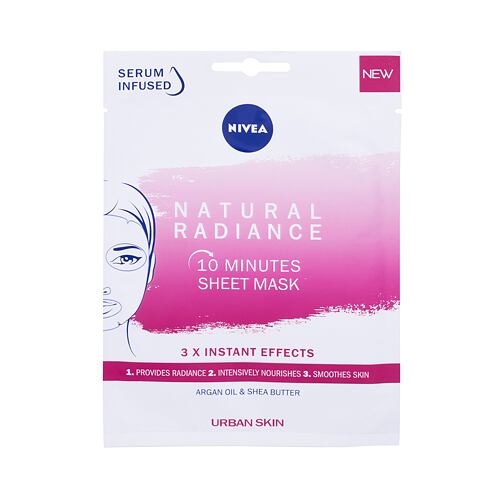 Pleťová maska Nivea Natural Radiance 10 Minutes Sheet Mask 1 ks