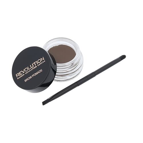 Gel a pomáda na obočí Makeup Revolution London Brow Pomade With Double Ended Brush 2,5 g Medium Brown poškozená krabička
