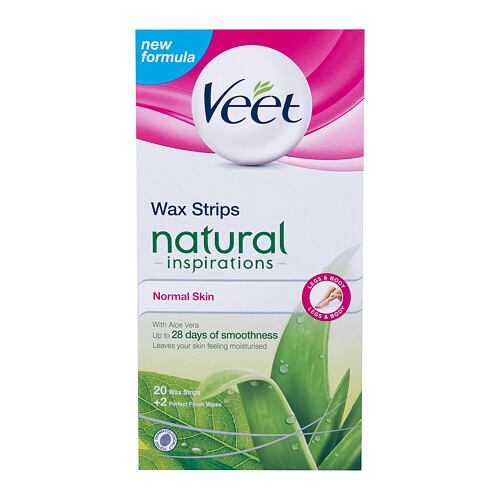 Depilační přípravek Veet Natural Inspirations™ Wax Strips Normal Skin 20 ks poškozená krabička