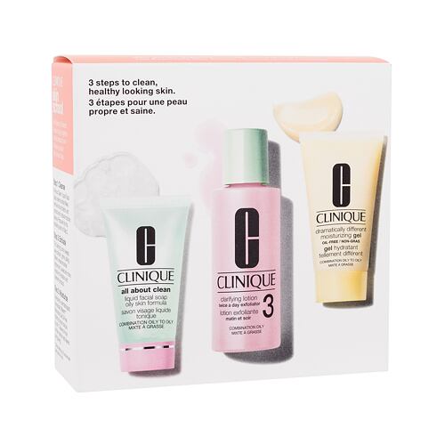 Čisticí voda Clinique 3-Step Skin Care 60 ml poškozená krabička Kazeta