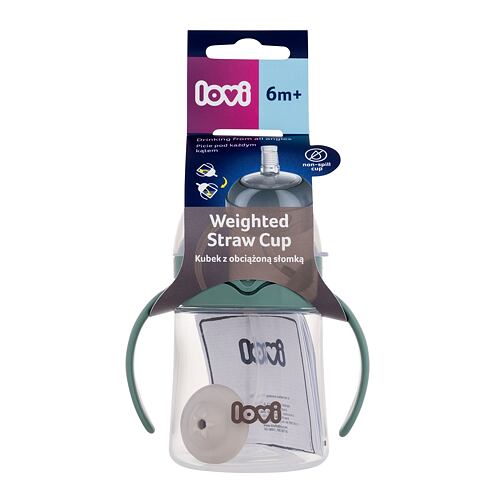 Hrneček LOVI First Cup With Weighted Straw Green 6m+ 150 ml