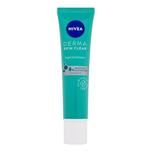 Peeling Nivea Derma Skin Clear Night Exfoliator 40 ml poškozená krabička