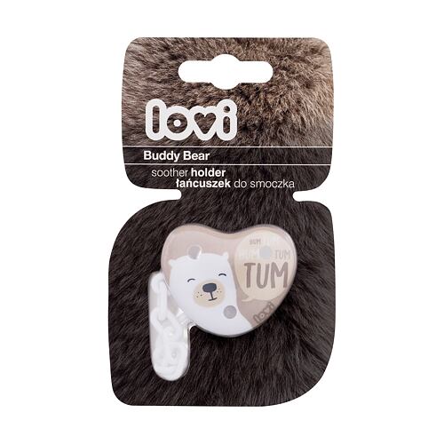 Klip na dudlík LOVI Buddy Bear Soother Holder 1 ks poškozený obal