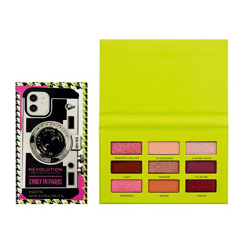 Oční stín Makeup Revolution London Emily In Paris Camera Queen Eyeshadow Palette 6,3 g poškozená krabička