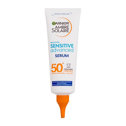 Opalovací přípravek na tělo Garnier Ambre Solaire Sensitive Advanced Serum SPF50+ 125 ml poškozená krabička