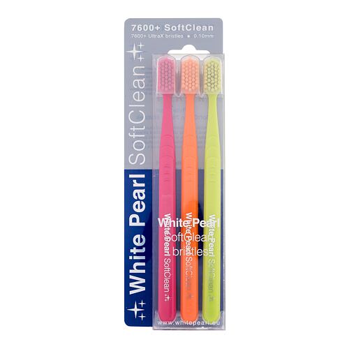 Klasický zubní kartáček White Pearl SoftClean 7600+ Toothbrush 3 ks poškozený obal