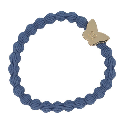 Gumička na vlasy By Eloise London Gold Butterfly Dove Blue 1 ks
