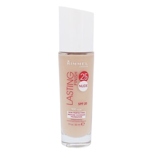 Make-up Rimmel London Lasting Finish 25h Nude Foundation 25hr Nude SPF20 30 ml 100 Ivory poškozený obal