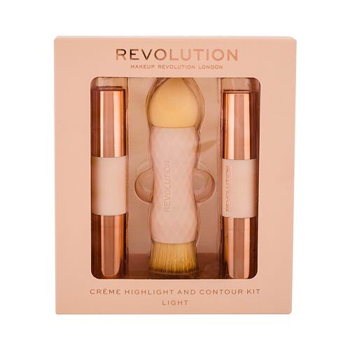 Rozjasňovač Makeup Revolution London Crème Highlight And Contour Kit 14 g Light poškozená krabička Kazeta