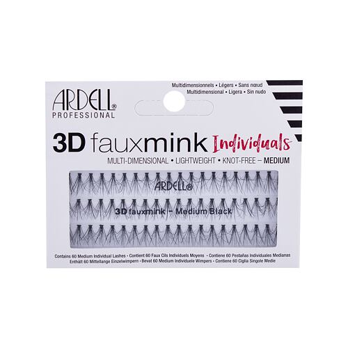 Umělé řasy Ardell 3D Faux Mink Individuals Medium 60 ks Black