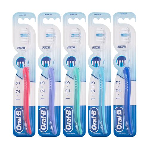 Klasický zubní kartáček Oral-B 1-2-3 Indicator Medium 1 ks poškozený obal