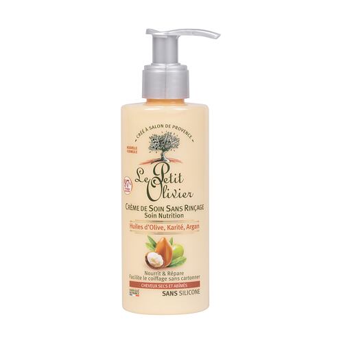 Krém na vlasy Le Petit Olivier Olive, Shea, Argan Oils No Rinse Hair Cream 200 ml